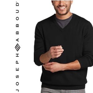 Joseph Abboud Extra Fine Merino Wool V-Neck Sweater – Size Large – Black